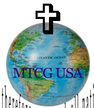 MTCG USA globe and cross logo